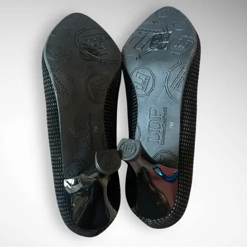 L'AMOUR DES PIEDS Women's Black Bamelle Leather Pumps Size 7 | EUC