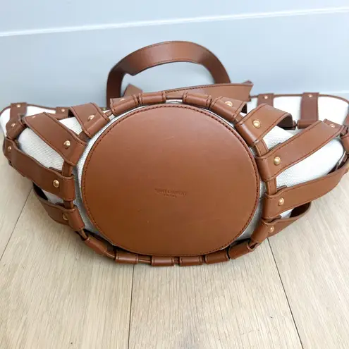 Saint Laurent YSL Authentic Panier Basket Tote Bag in Brown