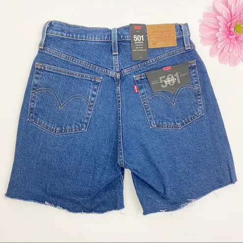 Levi's Premium 501 Mid Thigh Distressed Denim Jean Shorts: Charleston Picks Wash