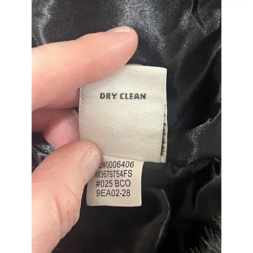 Fever Faux Fur Vest S Sleeveless Chevron Stripes Gray Black Beige Warm Stylish