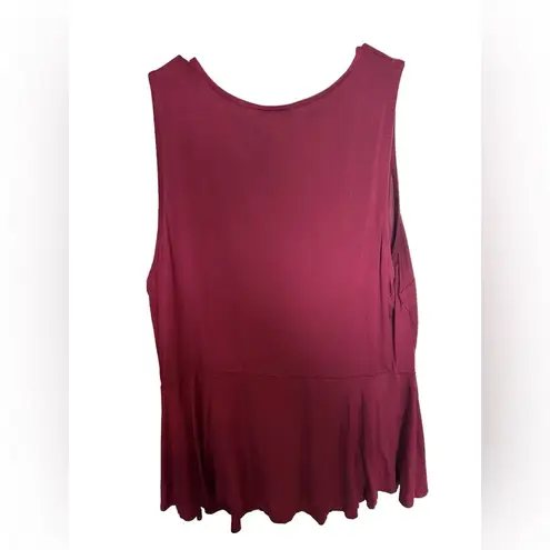 Modcloth  red maroon sleeveless faux wrap top shirt size 1x