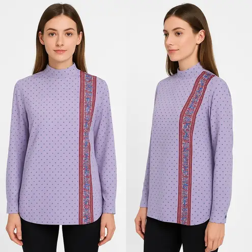 Vintage Lady Blair Top Size 14 Purple Floral Cottagecore Fairy Retro Throwback