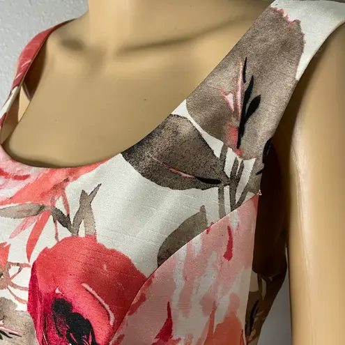 Alex Marie Pink and White Floral MIDI Sheath Dress Size 12