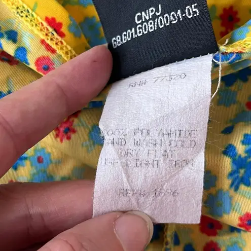 Mamy Blue Rio Y2K Babydoll Floral Dress Sz M Hippie Retro Boho Cottage Midi tie Yellow Size M