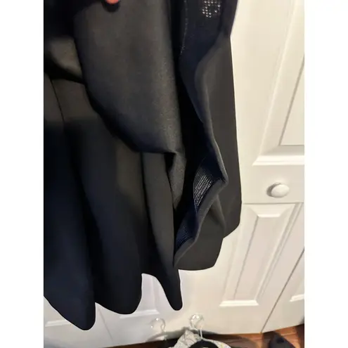 Roz & Ali Black Sleeveless Dress With Red Rose Embroidery At Waistline