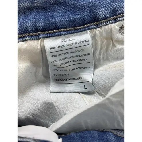 Kancan Distressed Cutoff Denim Shorts Rainbow Detail Women's Size L Blue Size L