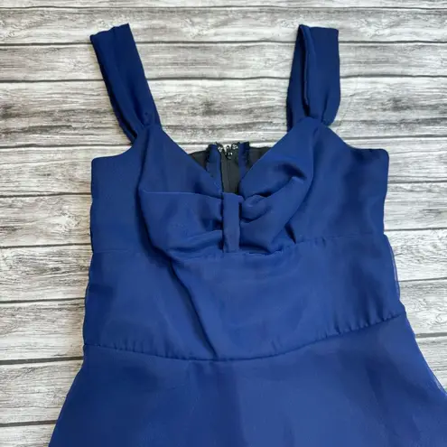 Handmade Homemade Womens Sleeveless Sweetheart Neckline Dress M Med Medium Blue Black Zip