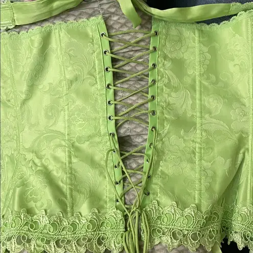 Frederick's of Hollywood Neon green Halter Corset Vintage size 32