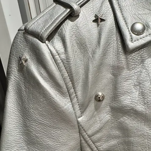 Forever 21  Silver Metallic Faux Leather Jacket