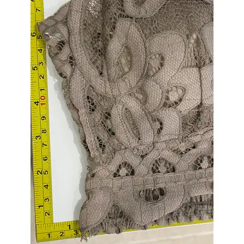 Zenana Outfitters Lace Bralette Beige 1X Plus Size Crochet Crop Top Festival Boho Layering