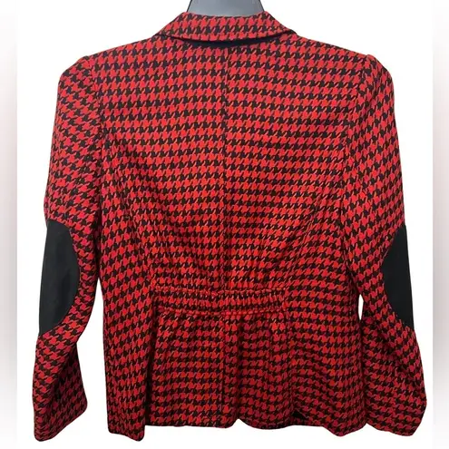 Joan Rivers Red and Black Houndstooth Blazer Jacket