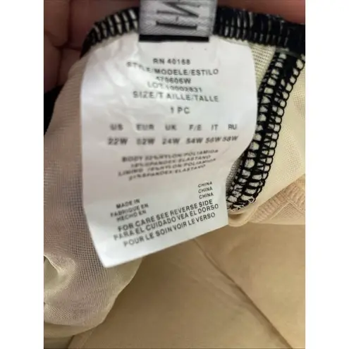 *INC International Concepts Swimsuit Womens 22W Black Beige 1 Piece Beach Resort