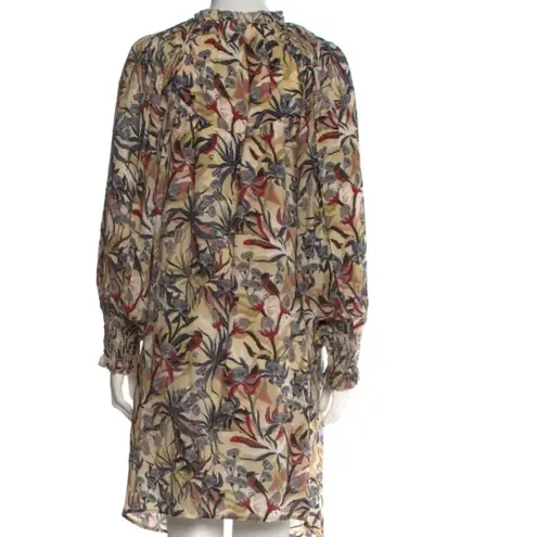 Chufy Red and Pink Mock Neck Bishop Sleeve Dress size M Size M