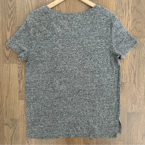 Old Navy  Linen Blend Short Sleeve Boyfriend Pocket Tee Heather Grey Small