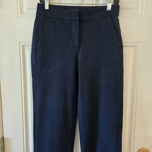 J.CREW Capri Pants Wide Leg Size 6P Navy Blue Dress Slacks Trousers Stretchy