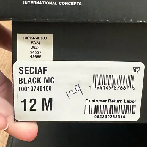 INC | International Concepts NWT Secia Black Suede Western Ankle Boots Size 12