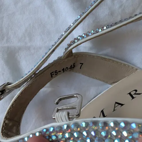 Marc Defang Leah AB Crystal Studded Prom Heels Women's 7 White
