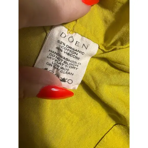 DÔEN Yellow Puff Sleeve Blouse XXS Clementine Organic Cotton Top