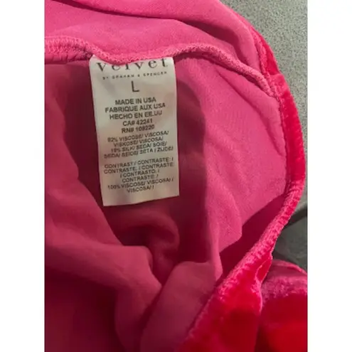 Velvet Tees Velvet by Graham and Spencer Pink Silk Blend Halter Style Top Size Large NWT