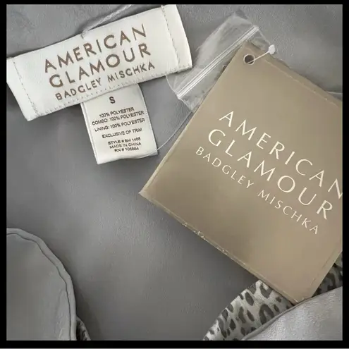 Badgley Mischka NEW Y2K Maxi Skirt Gray Reversible Wrap Sz S Flowy Leopard Print