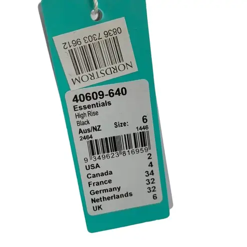 Seafolly High Rise Ribbed Black Bikini bottom Essentials 40609-640 Size 2 NWT