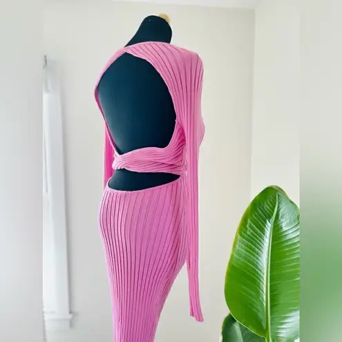 MORE TO COME Laura Open Back Dress in Pink Pink Size M