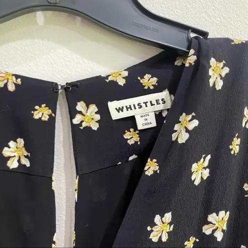 Whistles Edelweiss Button Front Culotte Jumpsuit Black Floral Size 6