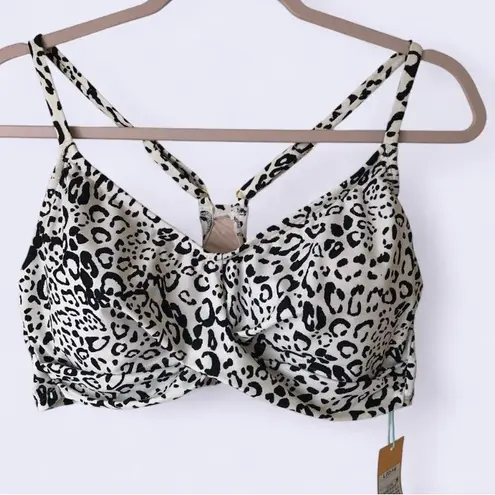 Kona Sol NWT Size L Womens Multicolor Lined Wireless Surplice Pull On Bikini Top