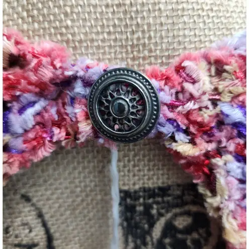 Dragon in Knots Crochet Bolero Shrug Button Closure Colorful Handmade One Size Purple