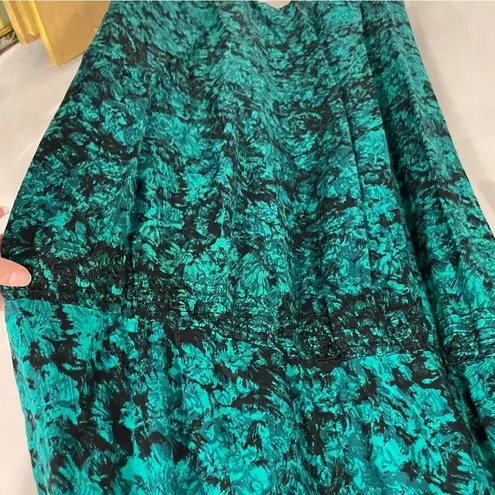 Funky ugly Christmas 80’s green and black shirt dress henley button neck Size 16