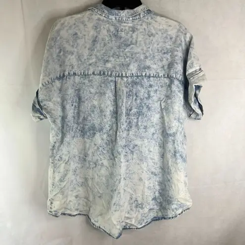 Thread and Supply  Short Sleeve Acid Wash Stonewash Top Women's Size Large