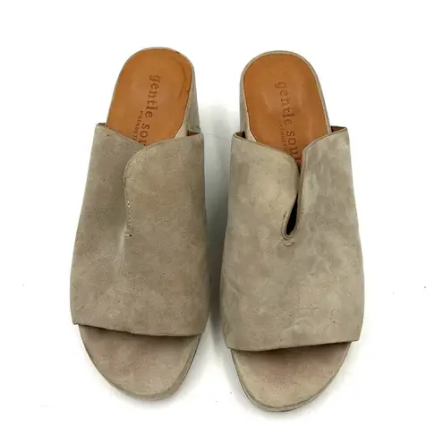 Gentle Souls by Kenneth Cole Gisele 65 Suede Mules Gray Leather