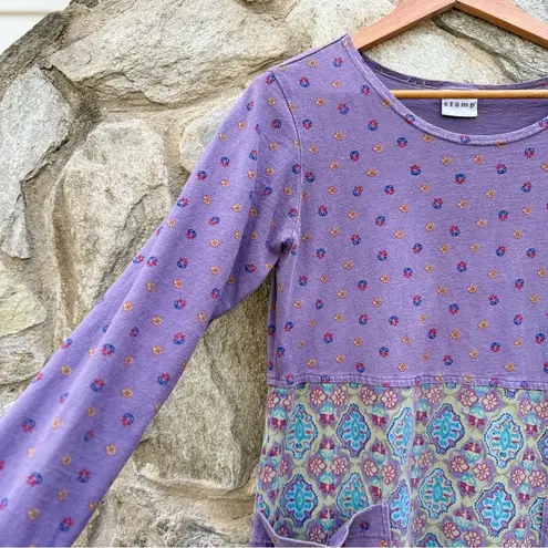 Stamp Vintage 90s Cottagecore Floral Patchwork Cotton Dress