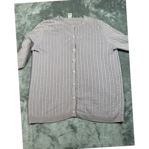 Brooks Brothers 346 Silk Cashmere Cable Knit Cardigan Sweater Womens M
