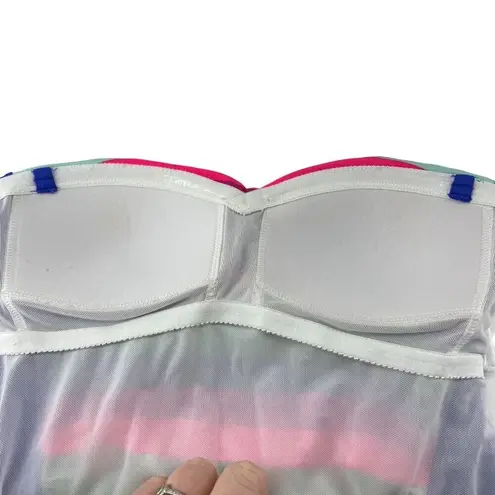 Boden Bandeau One Piece Swim Suit Colorful Stripe Womens Size 4