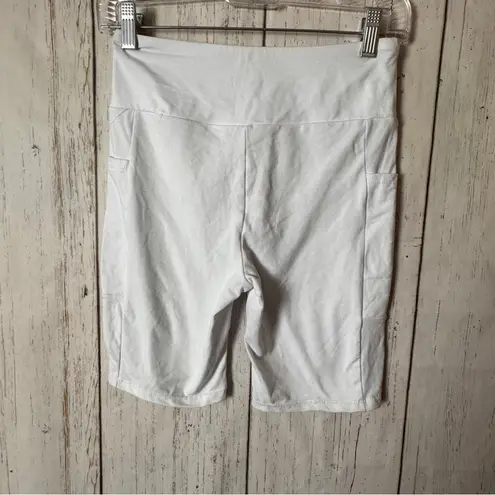 Eye Candy Women's Athletic Sporty Work Out White Bike Shorts Sz M
