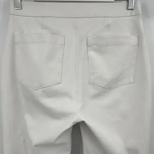 Spanx  On The Go‎ Silver Linings Slim Straight High Rise Pants White Size Medium