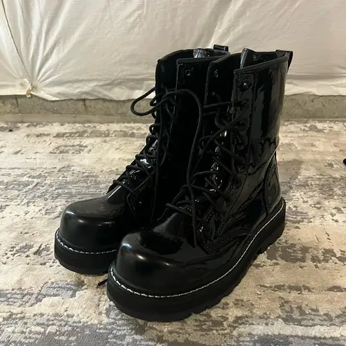 NEW Avenger Black Fortune Patent Leather Work Boots Size 6.5 US $120