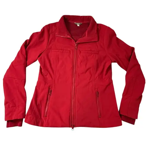 Roots Canada Red Full Zip Jacket Womens Large Fleece Lined Softshell Coat