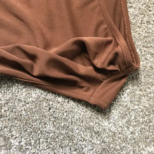 NWT Song of Style Foley Bodysuit One Sleeve in Chocolate Brown Size Small