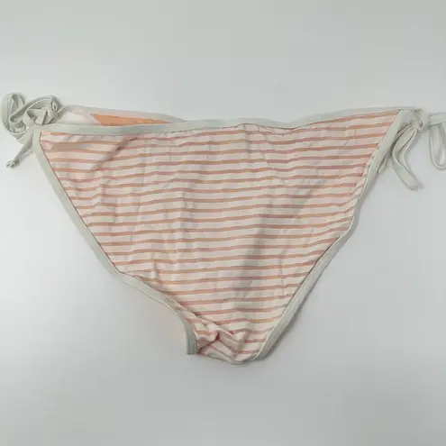 Topshop  Women's Size 10 Striped Triangle String Bikini Bottom Nude/White