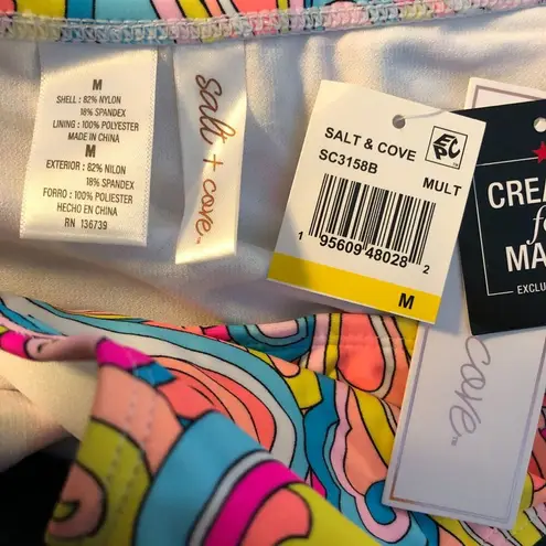 Salt + Cove Juniors' Swirl Girl Hipster Bikini Bottoms Colorful M Blue Size undefined