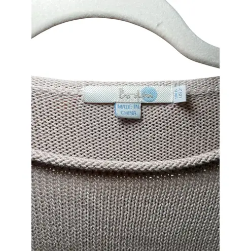 Boden Women US 2 Knit Sweater Dress Mini Sweater Dress Beige Cream Short Sleeves