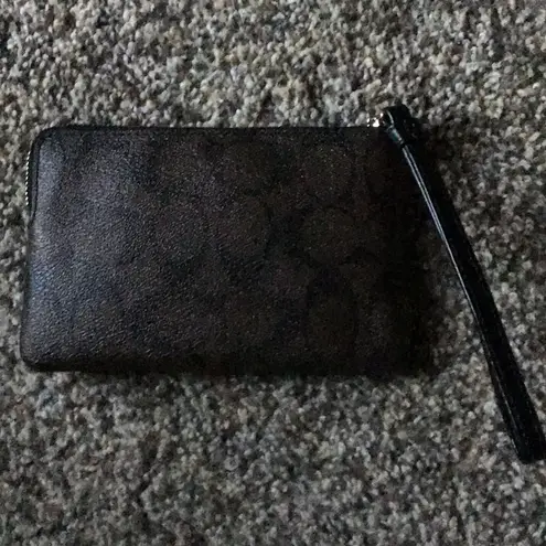 Coach  Brown and Black Signature Wristlet