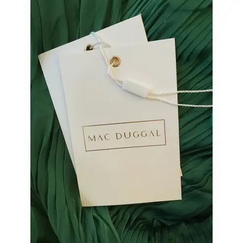Mac Duggal NWT Mac Duggal 67476 Pleated One Shoulder Chiffon Gown Emerald Green Sz 2 $398