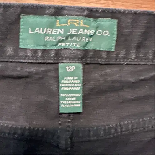 LRL Lauren Jean Co. Black Denim Pencil Knee Length Jean Skirt, Size 12P, EUC