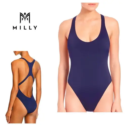 Milly New. Cabana navy one piece swimsuit.