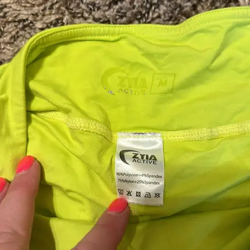 Zyia Active Neon Yellow Green Shorts Medium