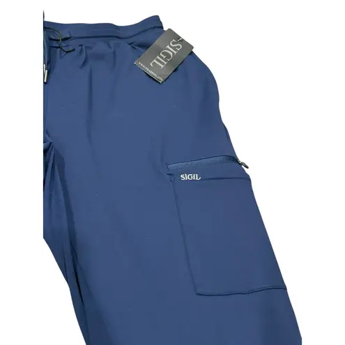 Sigil Joggers Pants Unisex Size Med Navy Blue Scrub Bottoms Athletic Tapered Leg