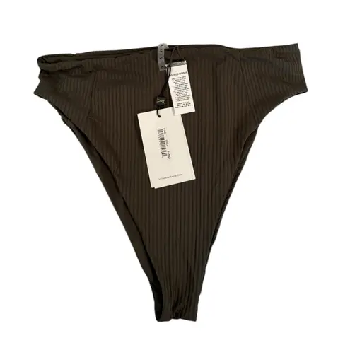 Vitamin A New! Sienna High Waist Green EcoRib Bikini Bottoms